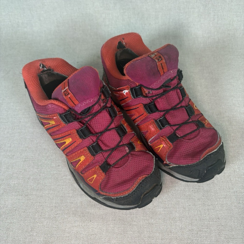 Salomon‎ X-Ultra Gore-Tex Hiking Shoes Youth Size 13 Kids' Girls Pink Red